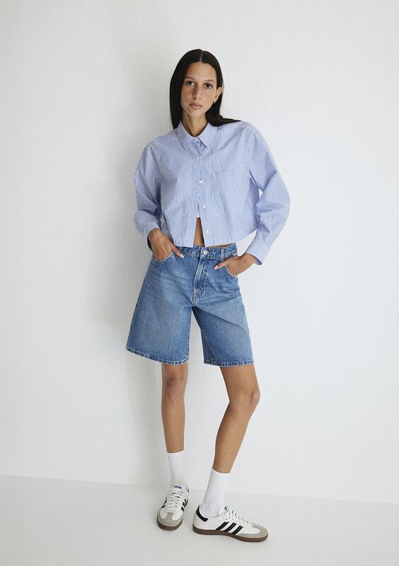 MELINA Kadın Mavi Denim Şort - M1410144