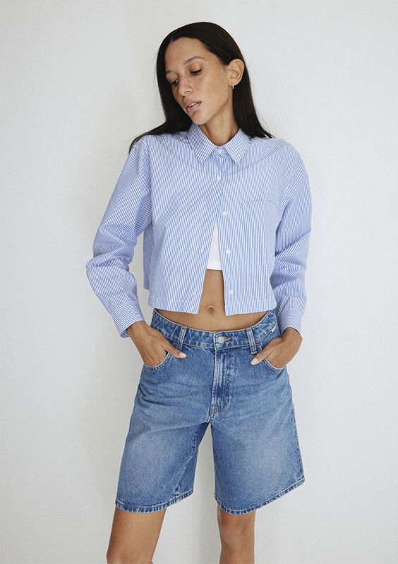 MELINA Kadın Mavi Denim Şort - M1410144