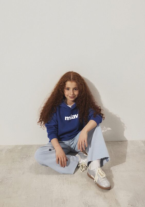 Mavi - MIAV BASKILI KAPÜŞONLU SWEATSHIRT Erkek Çocuk Koyu Mavi Sweatshirt - M6S10028