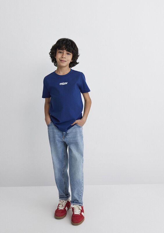 MİAV BASKILI TİŞÖRT Erkek Çocuk Koyu Mavi T-Shirt - M66332