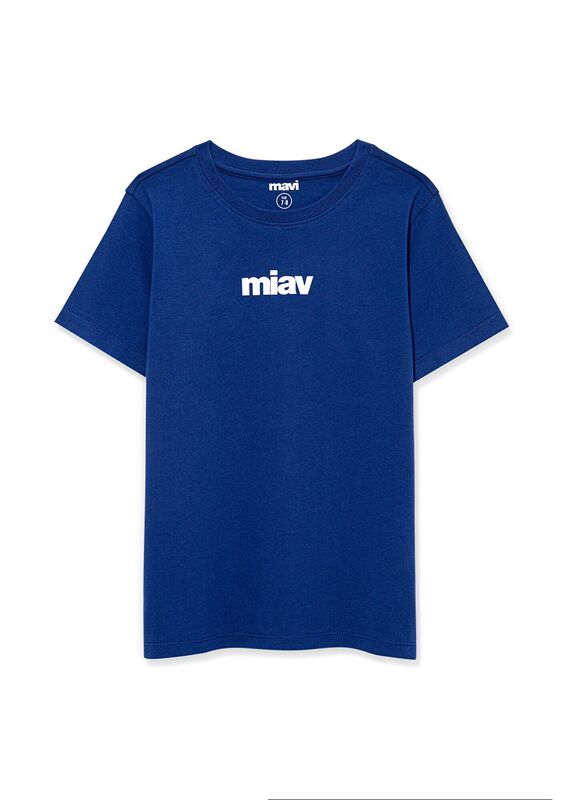 MİAV BASKILI TİŞÖRT Erkek Çocuk Koyu Mavi T-Shirt - M66332