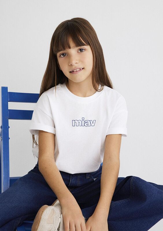 MIAV BASKILI TİŞÖRT Kız Çocuk Beyaz T-Shirt - M7610158