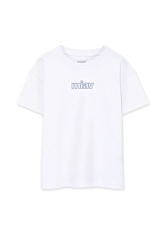 MIAV BASKILI TİŞÖRT Kız Çocuk Beyaz T-Shirt - M7610158