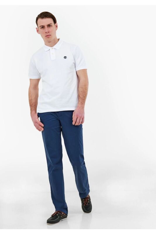 MILLERS RIVER Pique Short Sleeve Polo Erkek Beyaz T-Shirt - TB0A26N4