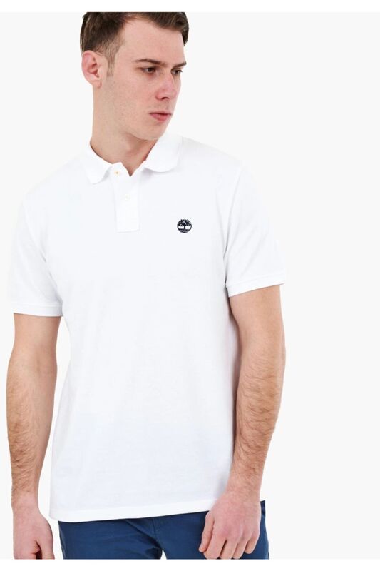 Timberland - MILLERS RIVER Pique Short Sleeve Polo Erkek Beyaz T-Shirt - TB0A26N4