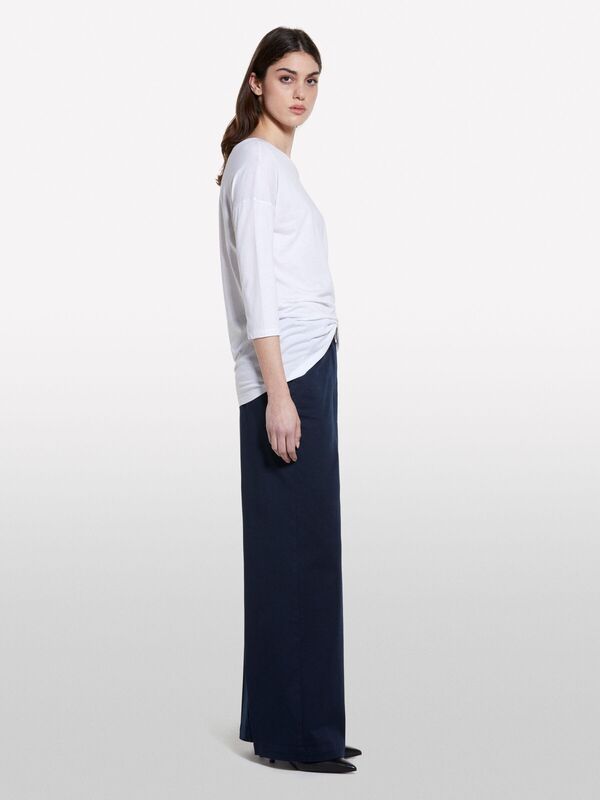 Modal Karışımlı Kayık Yaka Regular Fit T-Shirt Kadın Beyaz T-Shirt - 325P3QU4L12EE