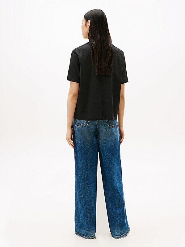 MODERN INTERLOCK BOXY SS TEE Kadın Gri T-Shirt - WW0WW47458