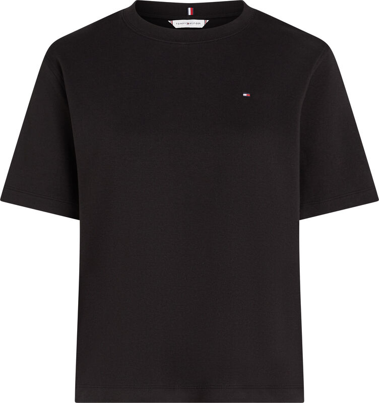 Tommy Hilfiger - MODERN INTERLOCK BOXY SS TEE Kadın Siyah T-Shirt - WW0WW47458