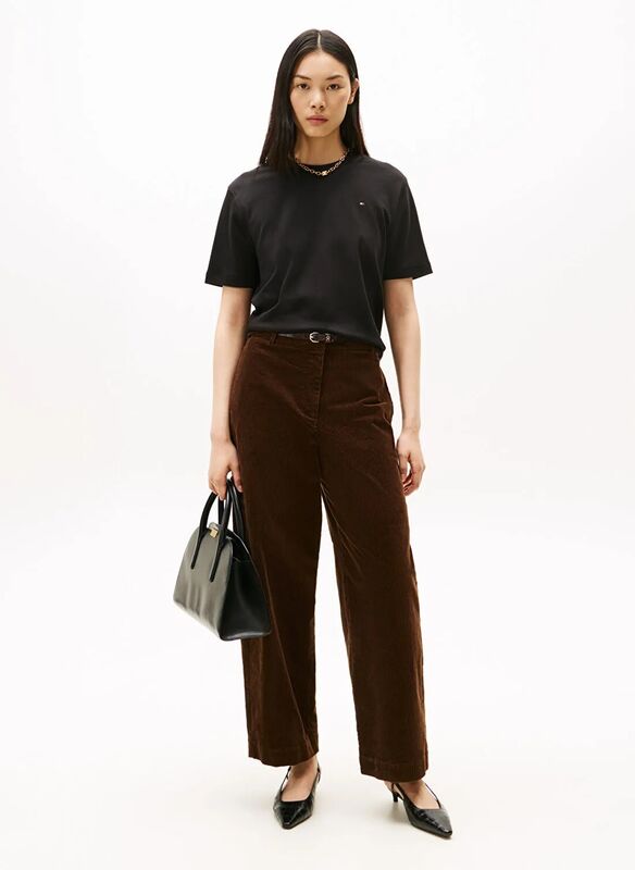 MODERN INTERLOCK BOXY SS TEE Kadın Siyah T-Shirt - WW0WW47458