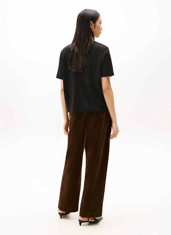 MODERN INTERLOCK BOXY SS TEE Kadın Siyah T-Shirt - WW0WW47458