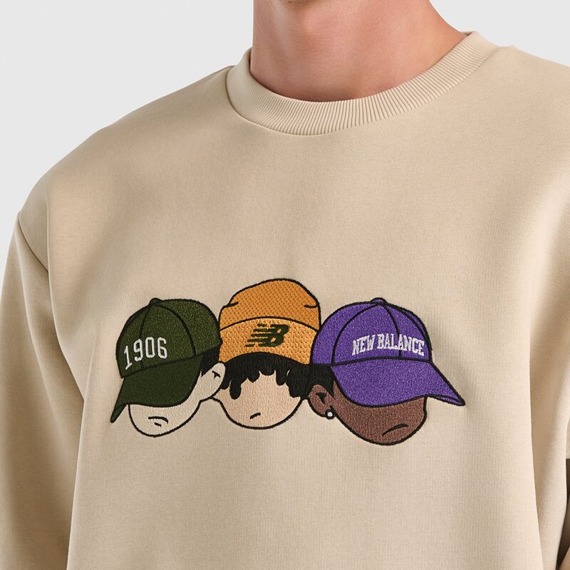 NB Lifestyle Men Sweatshirt Erkek Bej Sweatshirt - MNC3505