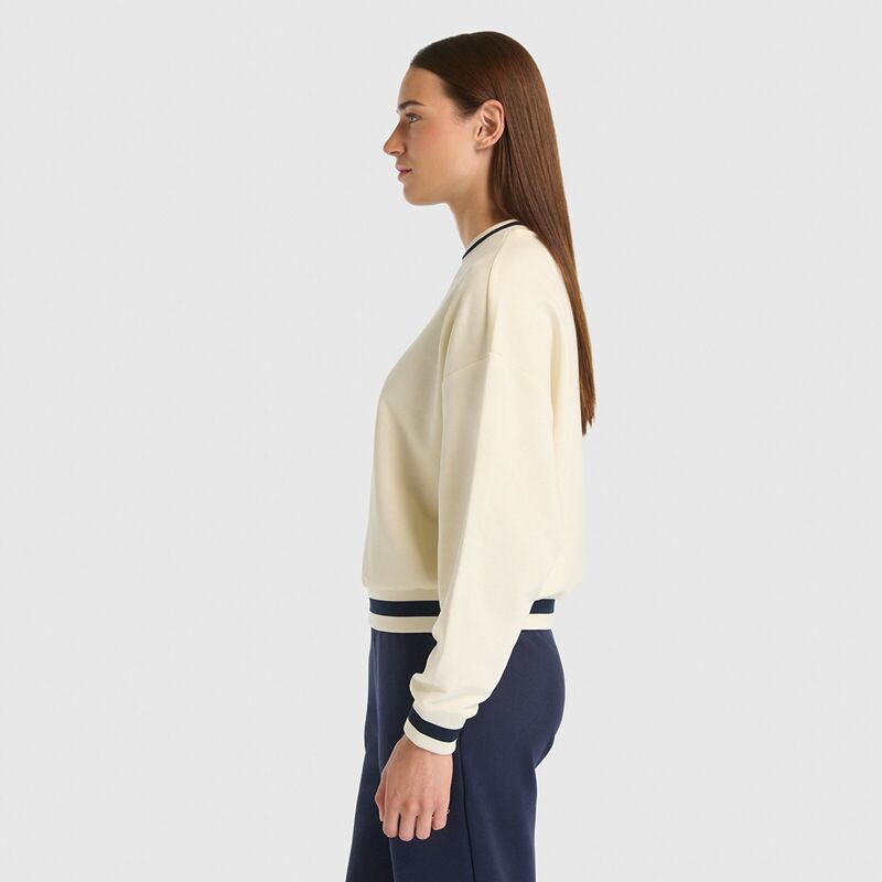 NB Lifestyle Women Sweatshirt Kadın Bej Sweatshirt - WNC3501