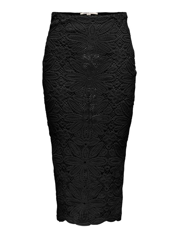 Only - ONLALBERTE MW LONG SKIRT WVN Kadın Siyah Etek - 15344887