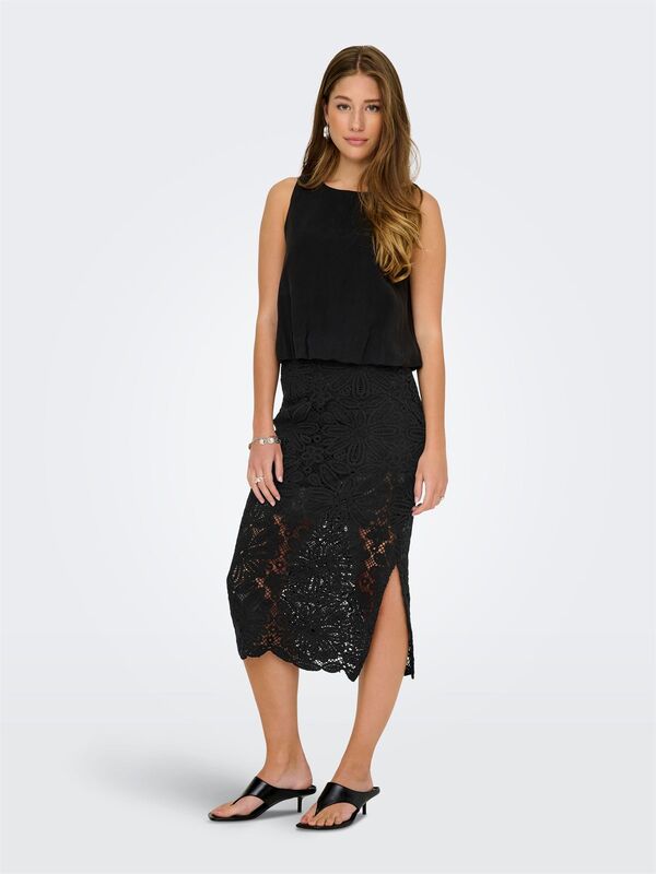 ONLALBERTE MW LONG SKIRT WVN Kadın Siyah Etek - 15344887