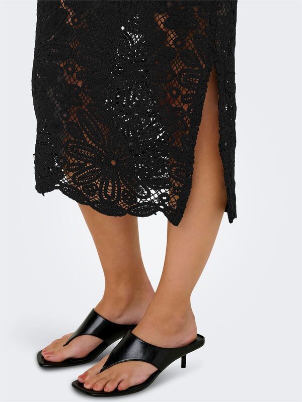 ONLALBERTE MW LONG SKIRT WVN Kadın Siyah Etek - 15344887