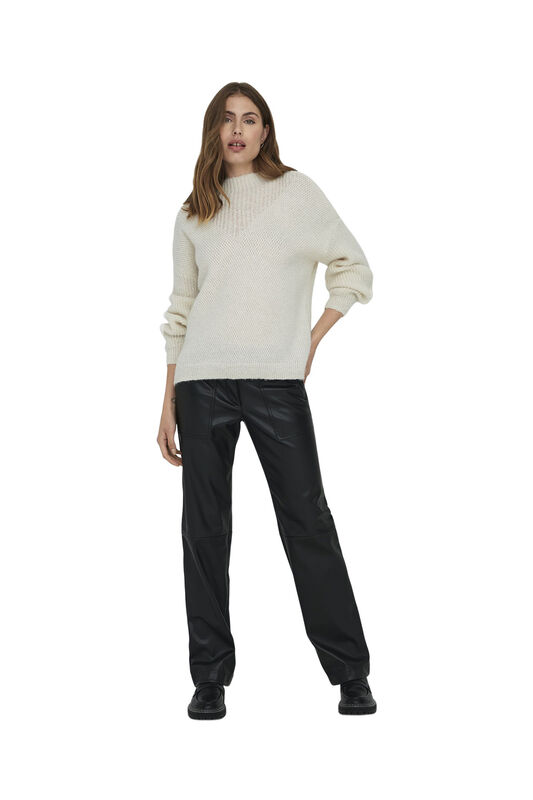ONLALISA LIFE L/S STRUC HIGH NECK CC KNT Kadın Kahverengi Kazak - 15299282