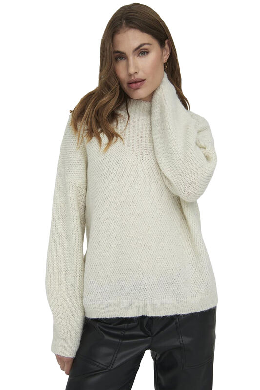 ONLALISA LIFE L/S STRUC HIGH NECK CC KNT Kadın Kahverengi Kazak - 15299282