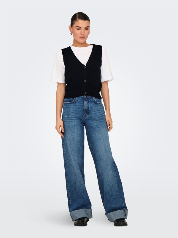 ONLALVILDA SL WAISTCOAT CC KNT Kadın Siyah Kazak - O15339653