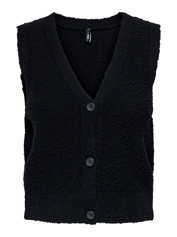 Only - ONLALVILDA SL WAISTCOAT CC KNT Kadın Siyah Kazak - O15339653