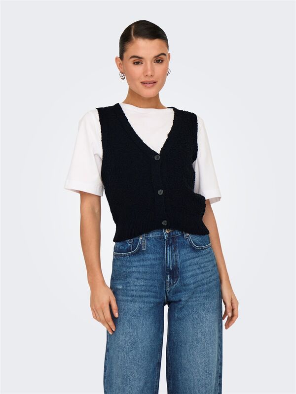ONLALVILDA SL WAISTCOAT CC KNT Kadın Siyah Kazak - O15339653