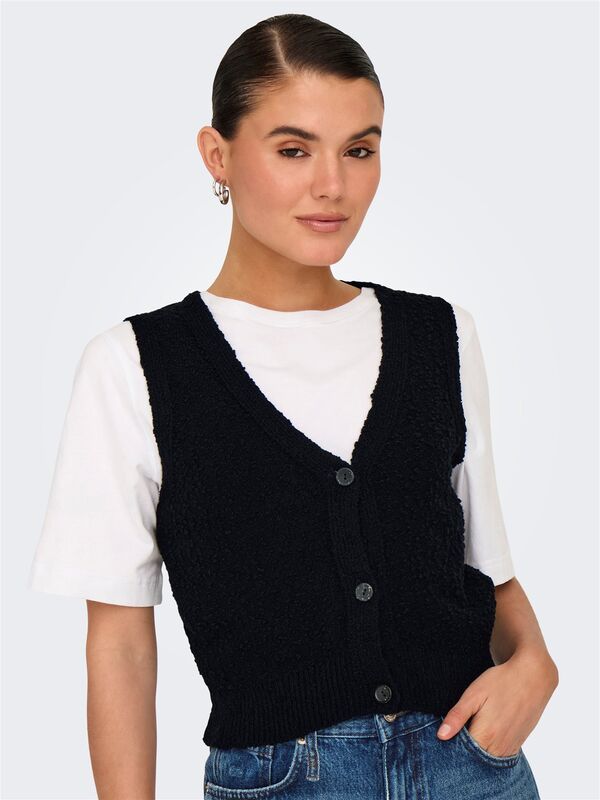 ONLALVILDA SL WAISTCOAT CC KNT Kadın Siyah Kazak - O15339653