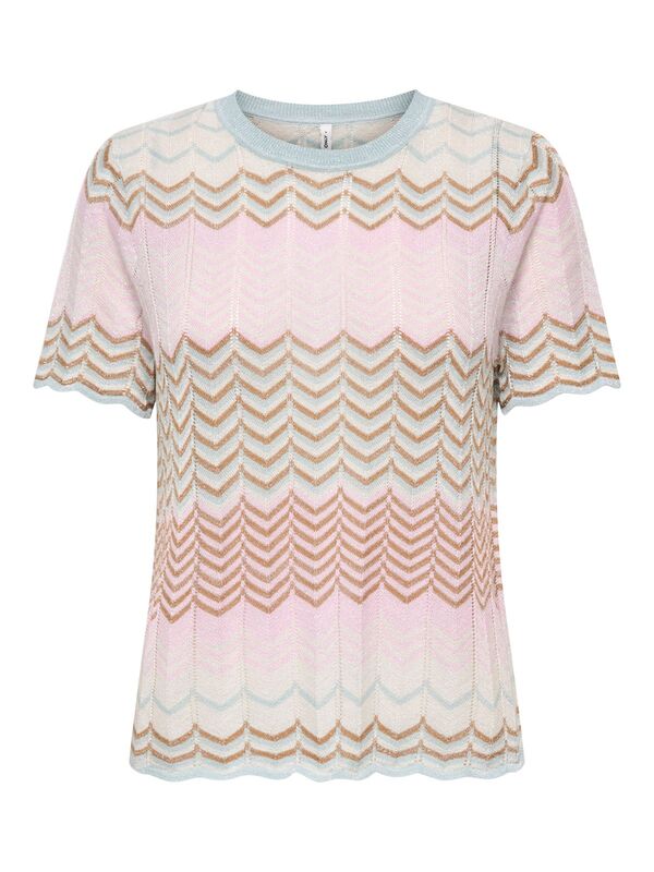 Only - ONLALVIRA LIFE SS GLITTER O-NECK KNT Kadın Gri Kazak - 4794681