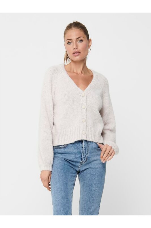 ONLALYSSA L/S LIFE CARDIGAN KNT Kadın Bej UK Gömlek - 15210790