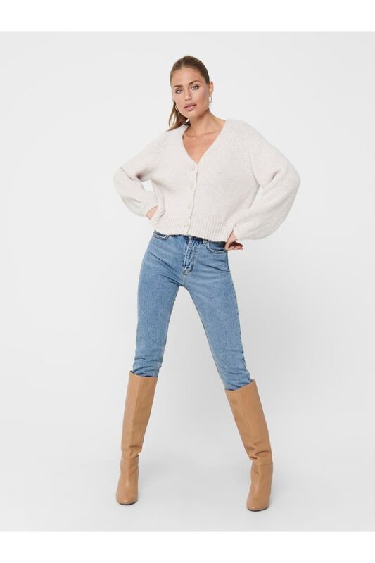 ONLALYSSA L/S LIFE CARDIGAN KNT Kadın Bej UK Gömlek - 15210790