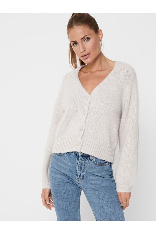 ONLALYSSA L/S LIFE CARDIGAN KNT Kadın Bej UK Gömlek - 15210790