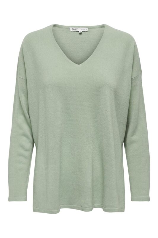 Only - ONLAMALIA LS V-NECK CC KNT Kadın Gri Kazak - 15219642