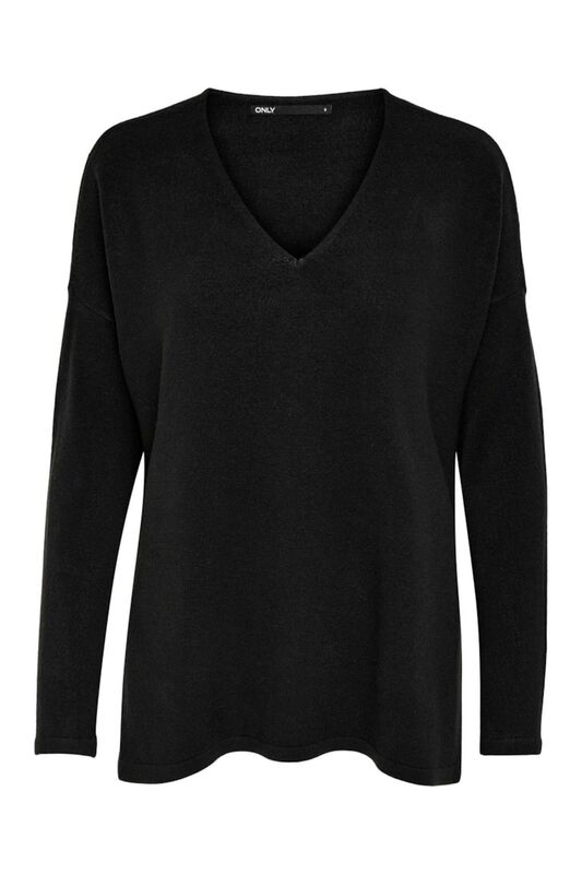 ONLAMALIA LS V-NECK CC KNT Kadın Siyah Kazak - 15219642