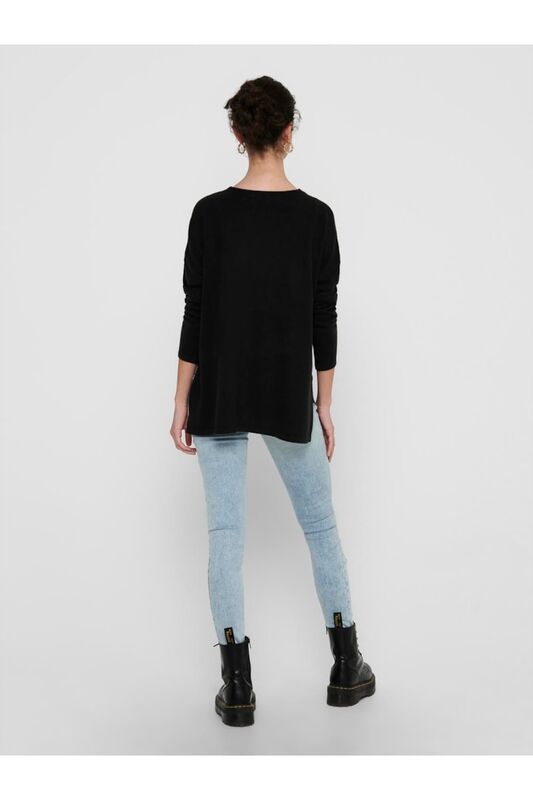 ONLAMALIA LS V-NECK CC KNT Kadın Siyah Kazak - 15219642