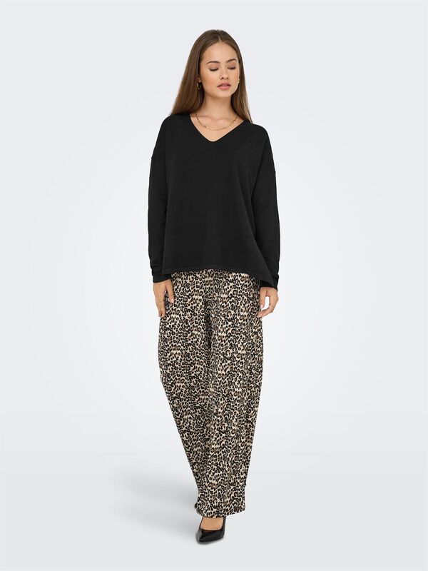 ONLAMALIO LIFE LS V-NECK KNT Kadın Black Kazak - 15340735