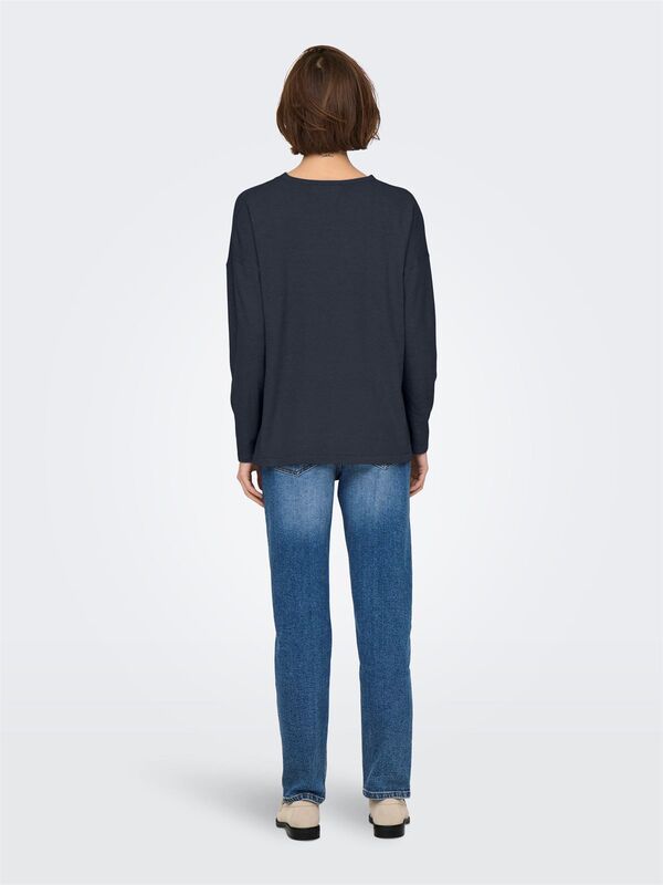 ONLAMALIO LIFE LS V-NECK KNT Kadın Blue Kazak - 15340735