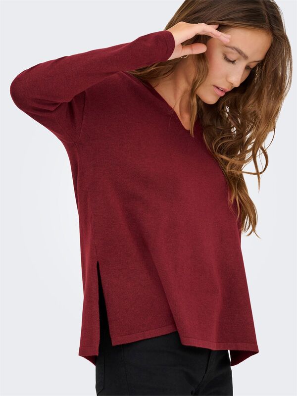 ONLAMALIO LIFE LS V-NECK KNT Kadın Violet Kazak - 15340735