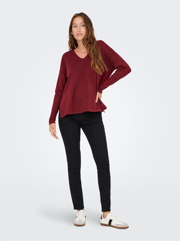 ONLAMALIO LIFE LS V-NECK KNT Kadın Violet Kazak - 15340735