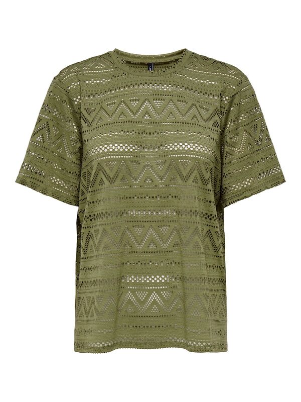 Only - ONLANIRI S/S O-NECK TOP JRS Kadın Yeşil T-Shirt - 15350242