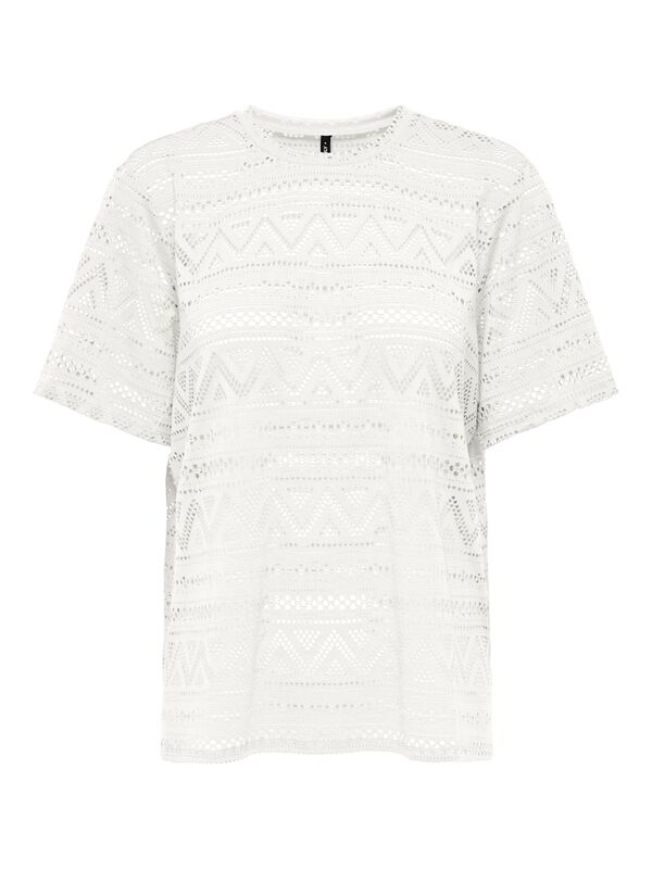 ONLANIRI S/S O-NECK TOP JRS Kadın Beyaz T-Shirt - 15350242