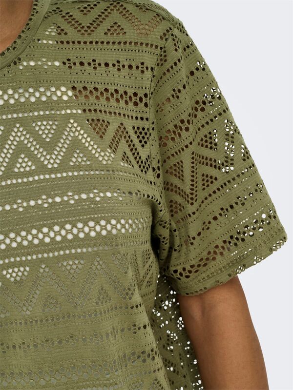 ONLANIRI S/S O-NECK TOP JRS Kadın Yeşil T-Shirt - 15350242