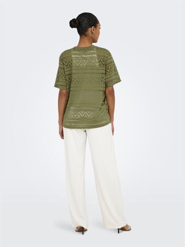 ONLANIRI S/S O-NECK TOP JRS Kadın Yeşil T-Shirt - 15350242