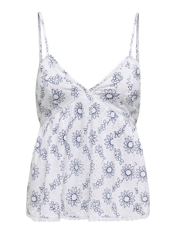 Only - ONLANJA LIFE STRAP V-NECK SINGLET WVN Kadın Beyaz Bluz - 15344640