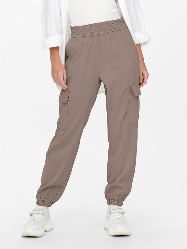 ONLARIS LIFE HW PB CARGO PANT CC WVN Kadın Kahverengi Pantolon - 15245364