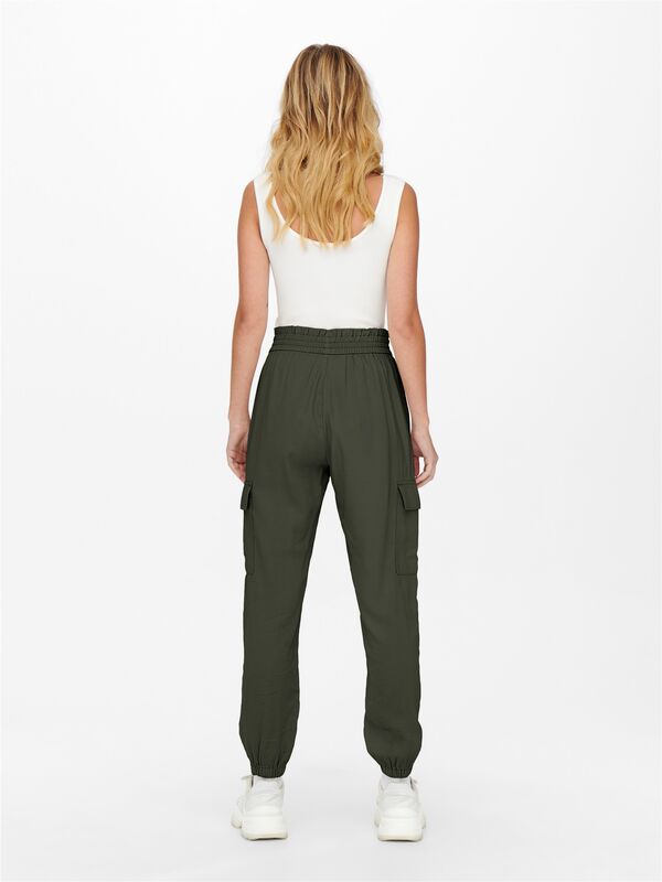 ONLARIS LIFE HW PB CARGO PANT CC WVN Kadın Yeşil Pantolon - 15245364