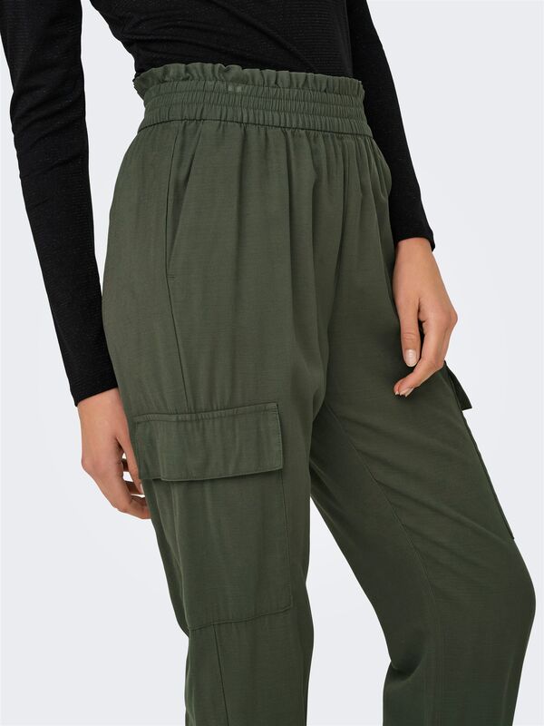 ONLARIS LIFE HW PB CARGO PANT CC WVN Kadın Yeşil Pantolon - 15245364