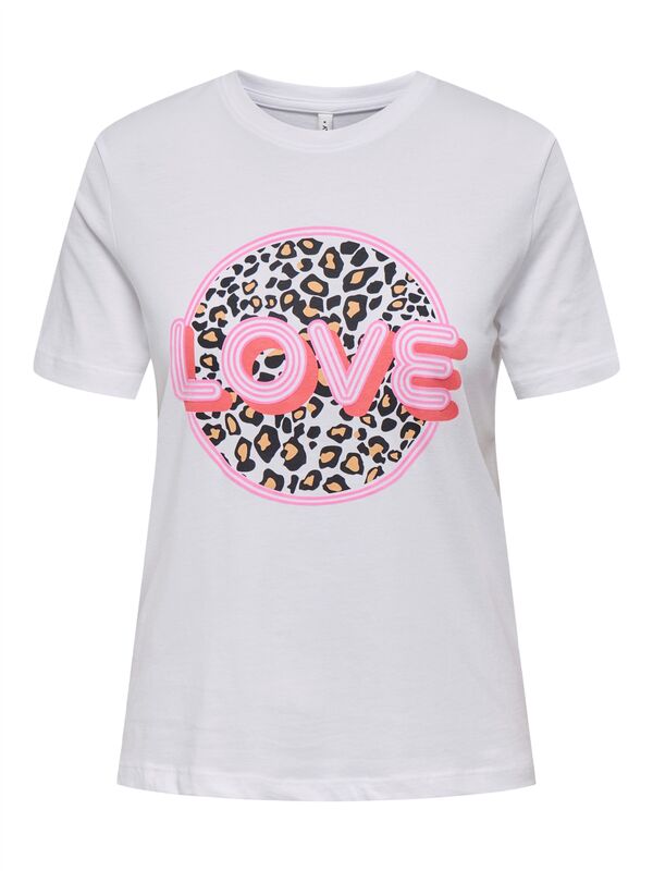 ONLARIYA LIFE REG S/S LOVE TOP BOX JRS Kadın Beyaz T-Shirt - 15343191