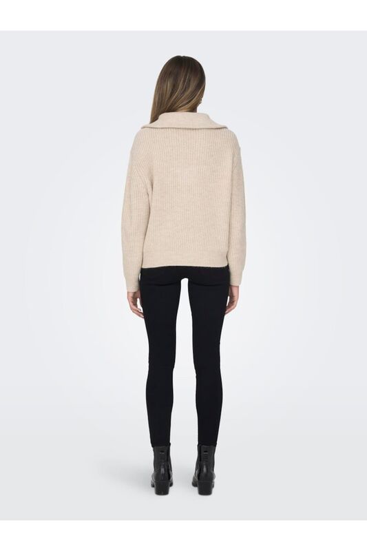 ONLBAKER L/S ZIP PULLOVER KNT NOOS Kadın Beyaz UK Gömlek - 15247008