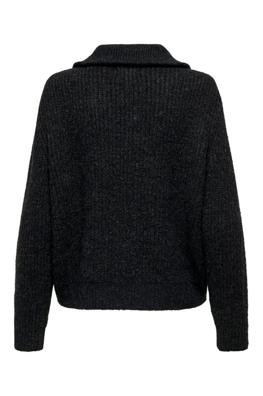 ONLBAKER L/S ZIP PULLOVER KNT NOOS Kadın Siyah UK Gömlek - 15247008