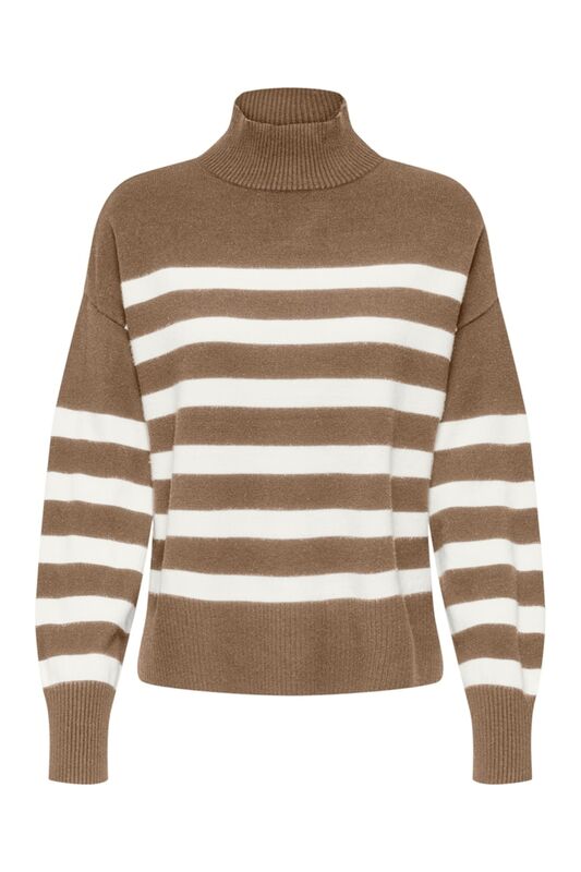 Only - ONLBARIA LS HIGHNECK CC KNT Kadın Bej Kazak - 15325320