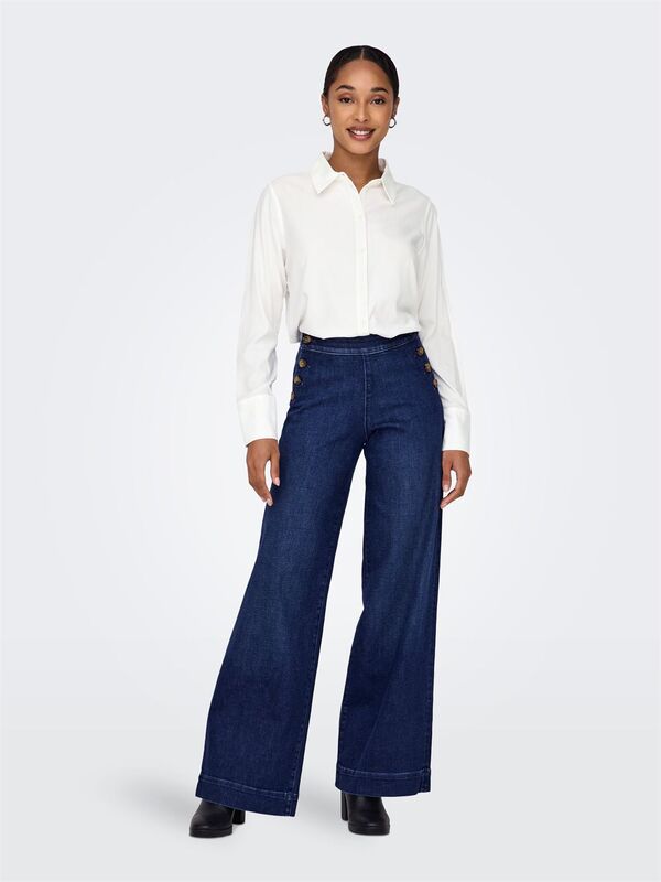 Only - ONLBERIT LIFE L/S SHIRT NOOS WVN Kadın Beyaz UK Gömlek - 15320243