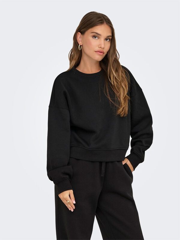 ONLBEST LIFE L/S CREW NECK SWT NOOS Kadın Black Sweatshirt - 15338727